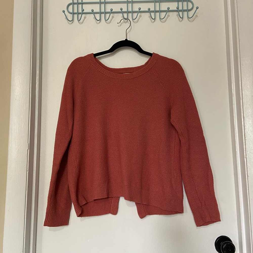 Madewell Rust Open Back Sweater